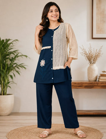 Cotton Flex Top & Pants Co-ord Set